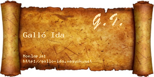 Galló Ida névjegykártya